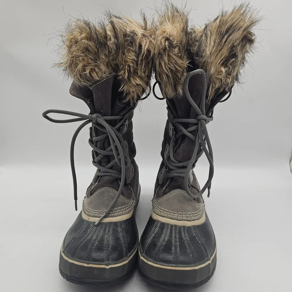 Sorel Womens Joan Of Arctic Gray Shale Suede/Rubber WP Boots Size 10..5